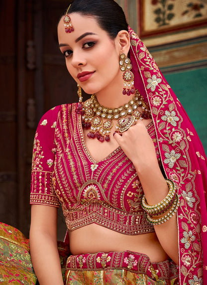Cord Banarasi Silk A - Line Lehenga - L2683