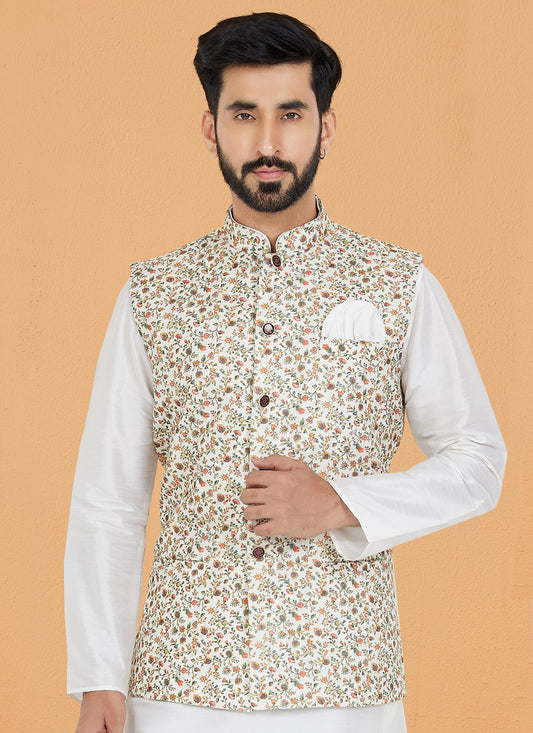 Embroidered Polyester Multi Colour Nehru Jackets - M7411