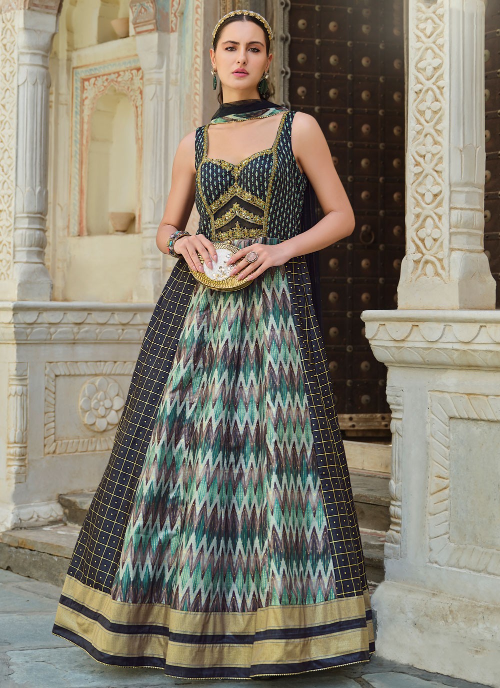 Embroidered Silk Gown - G1894