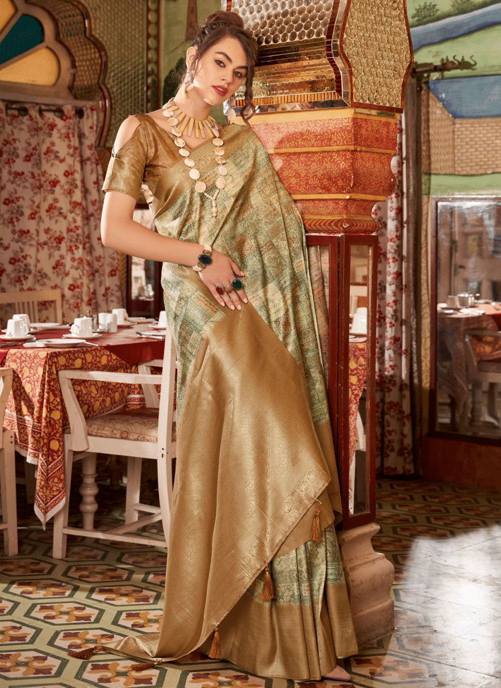 Classic Fancy Work Silk Saree - S6380