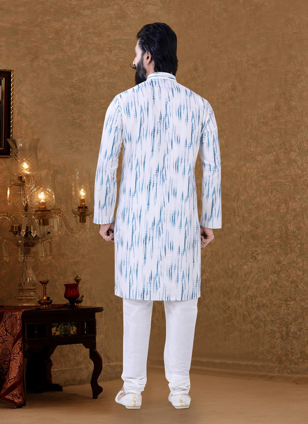 Digital Print Cotton Multi Colour Kurta Pyjama - M3963