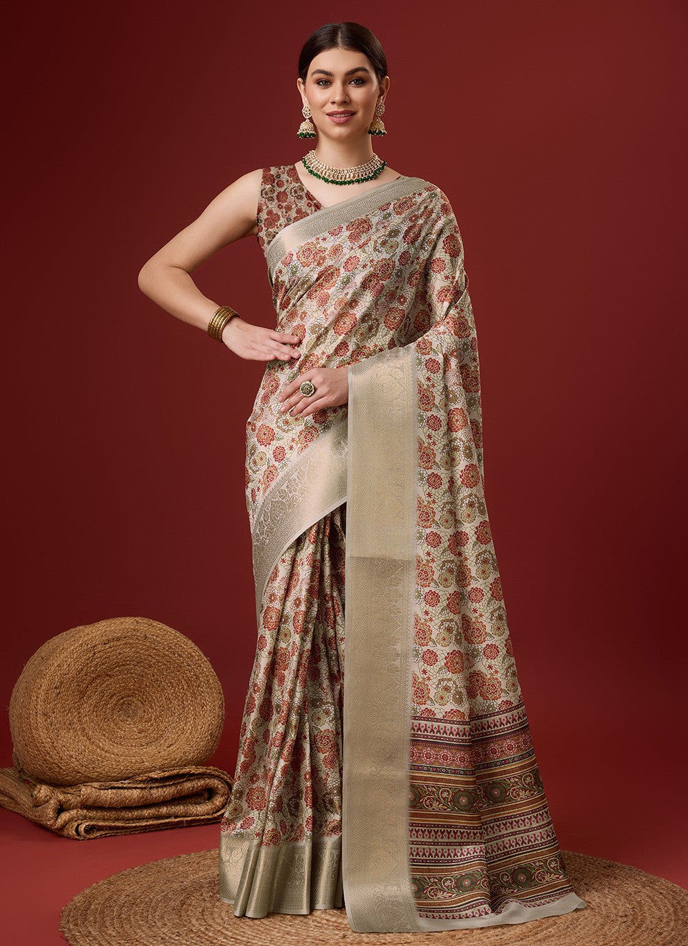 Casual Printed Cotton Saree - S6161
