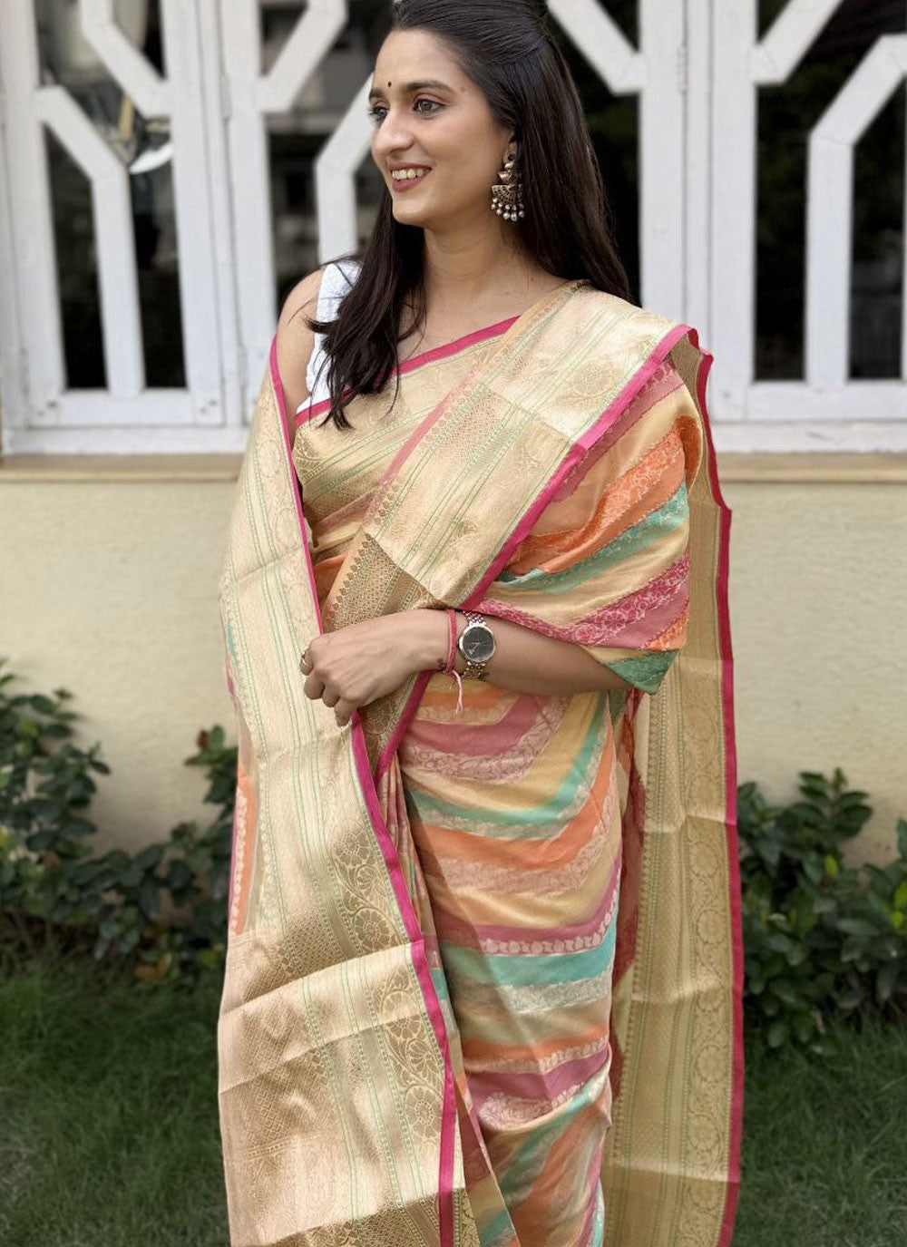 Weaving Zari Crepe Silk Saree - S11768