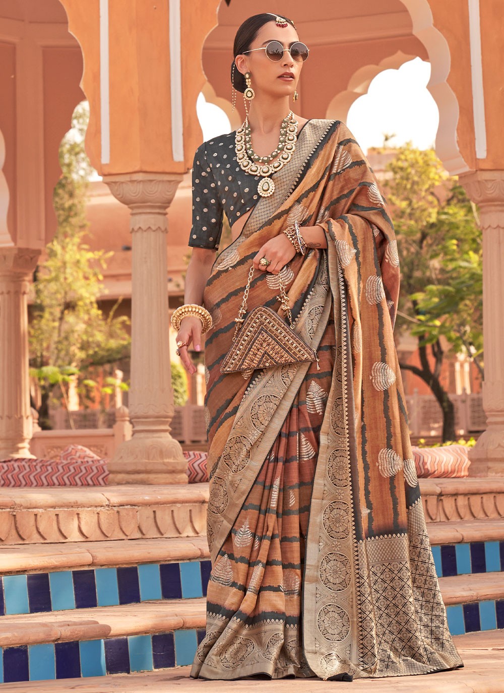 Traditional Digital Print Silk Saree - S2951