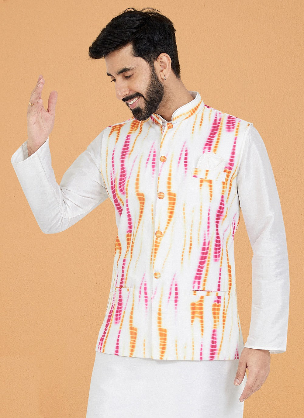 Digital Print Cotton Multi Colour Nehru Jackets - M7401