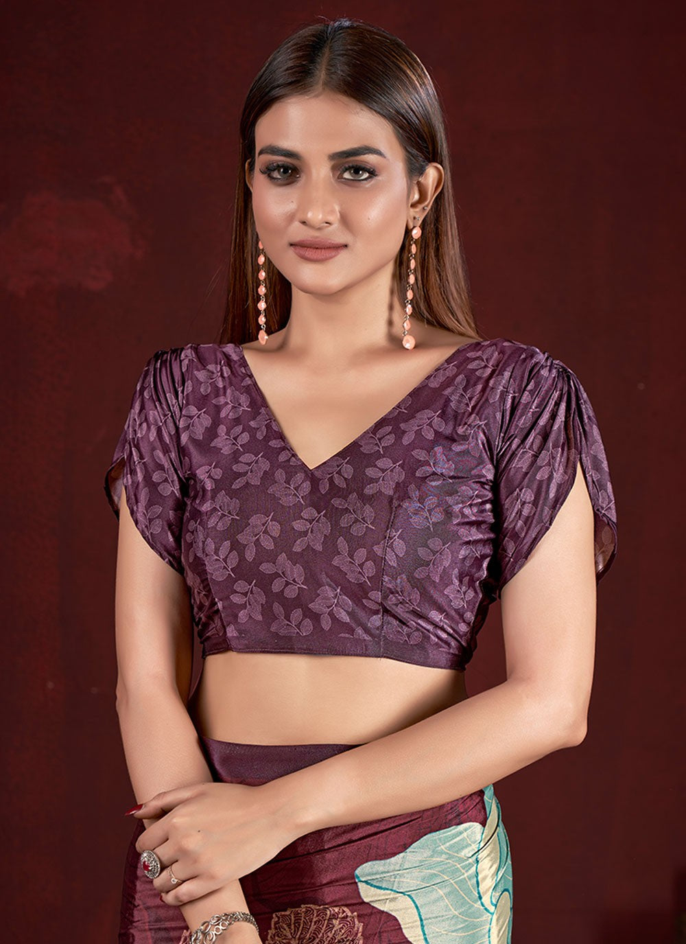 Classic Digital Print Crepe Silk Saree - S7015