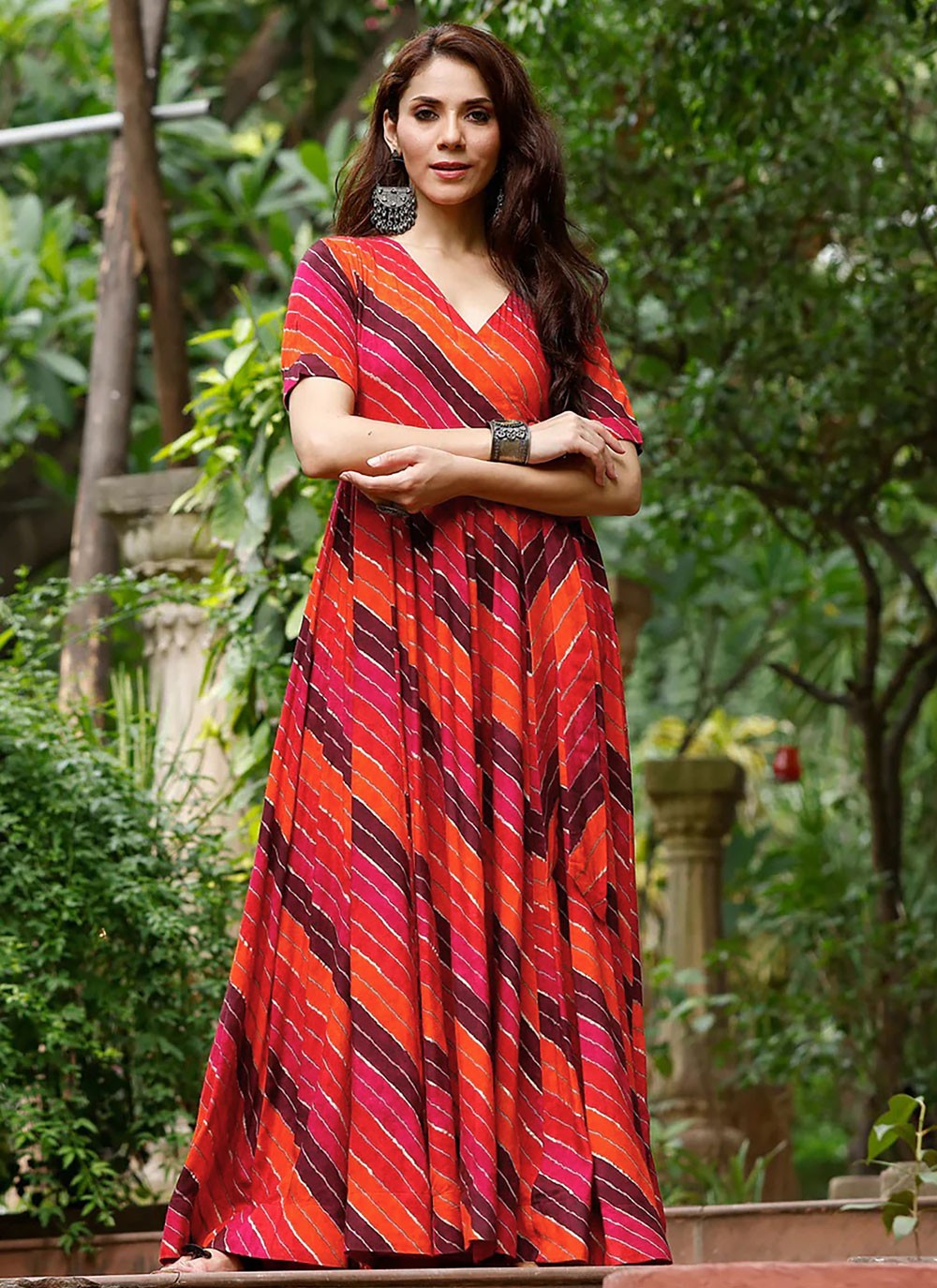 Digital Print Chinon Gown - G1829