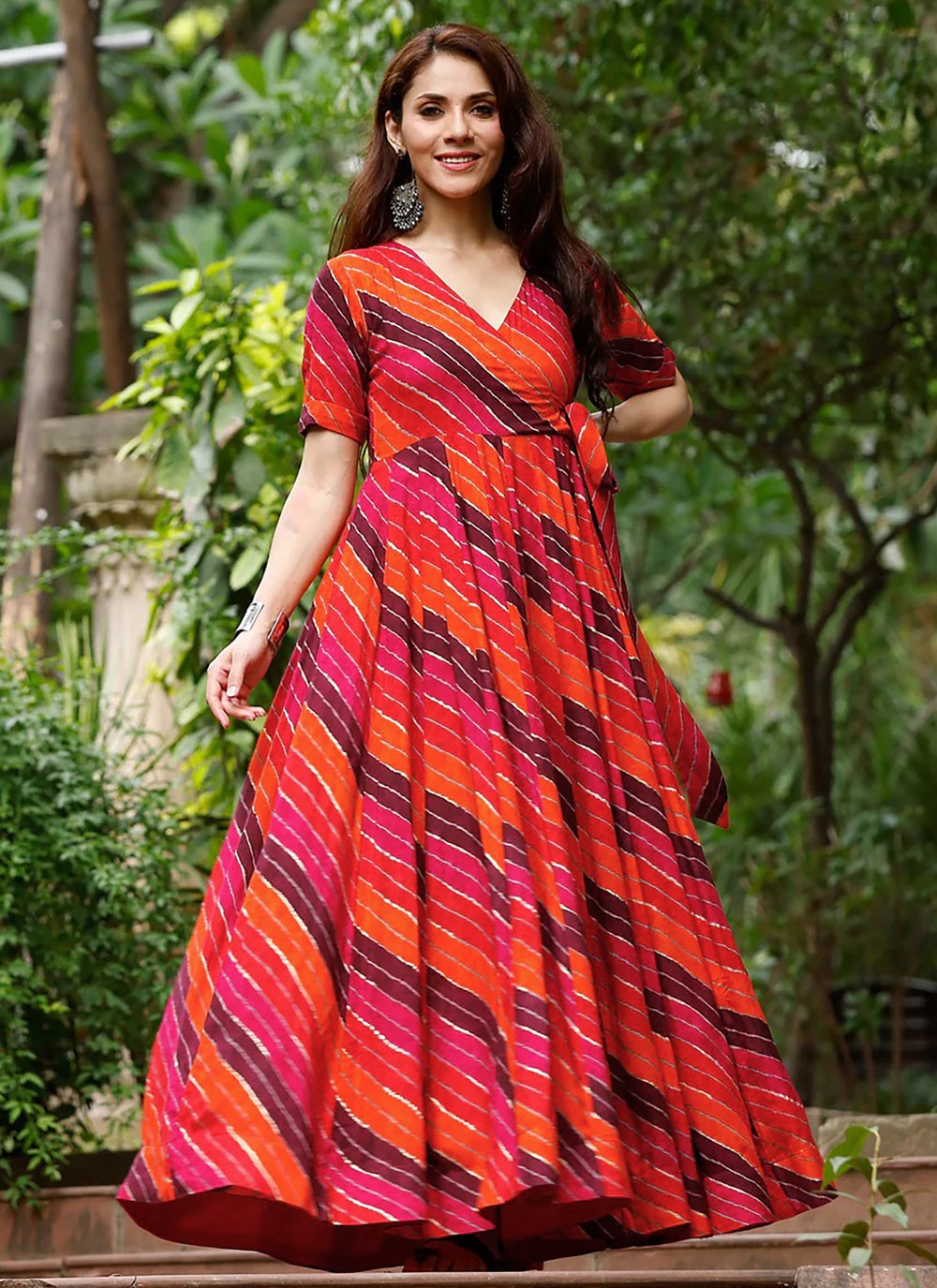 Digital Print Chinon Gown - G1829