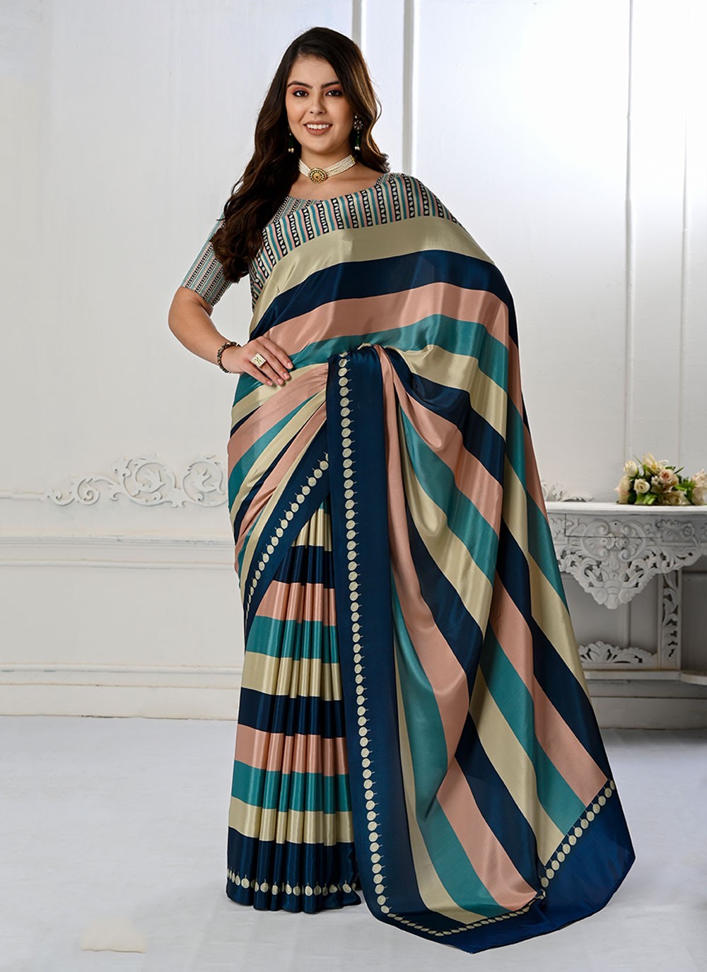 Classic Digital Print Pure Crepe Saree - S7179