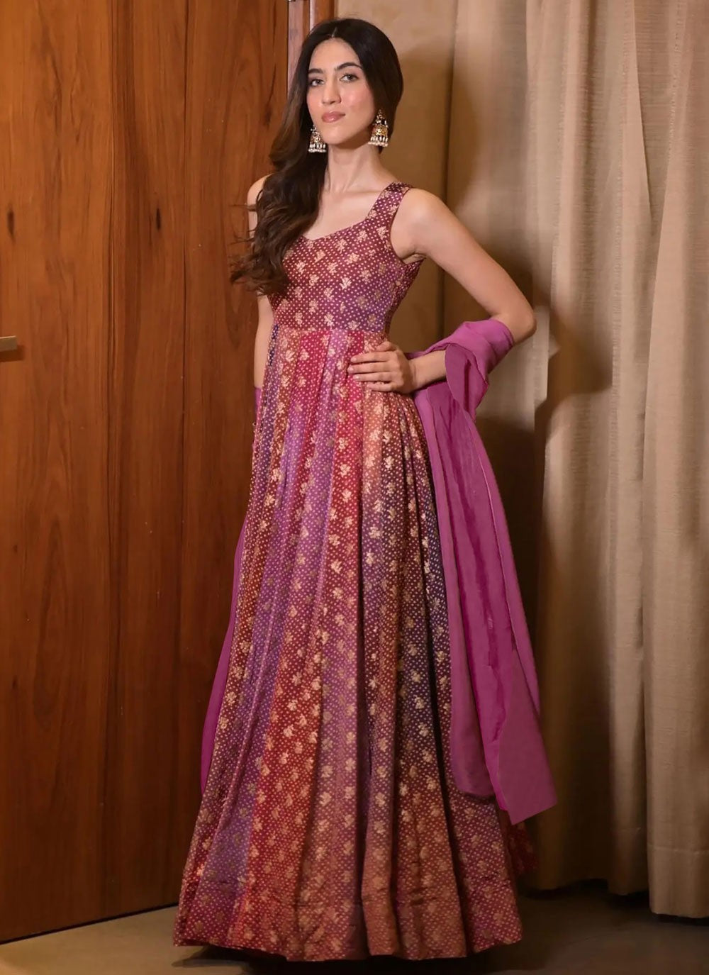 Digital Print Chinon Gown - G1829