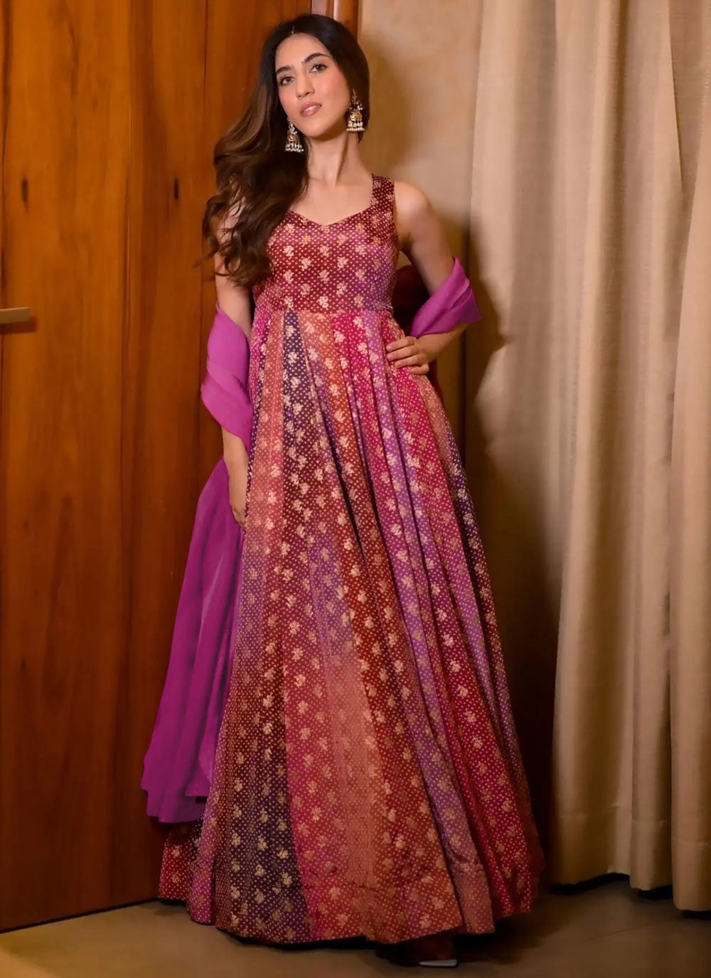 Digital Print Chinon Gown - G1829