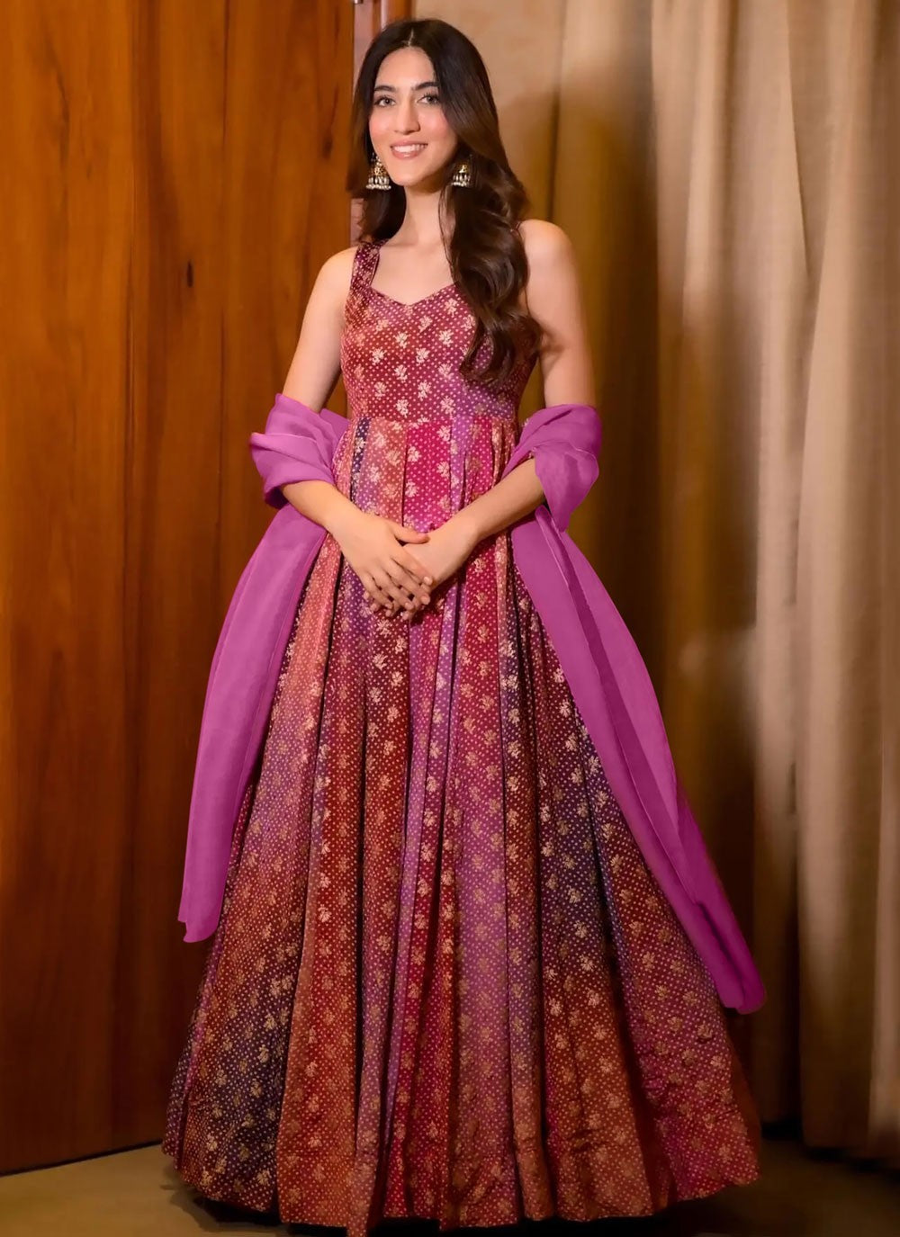 Digital Print Chinon Gown - G1829
