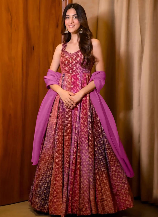 Digital Print Chinon Gown - G1829