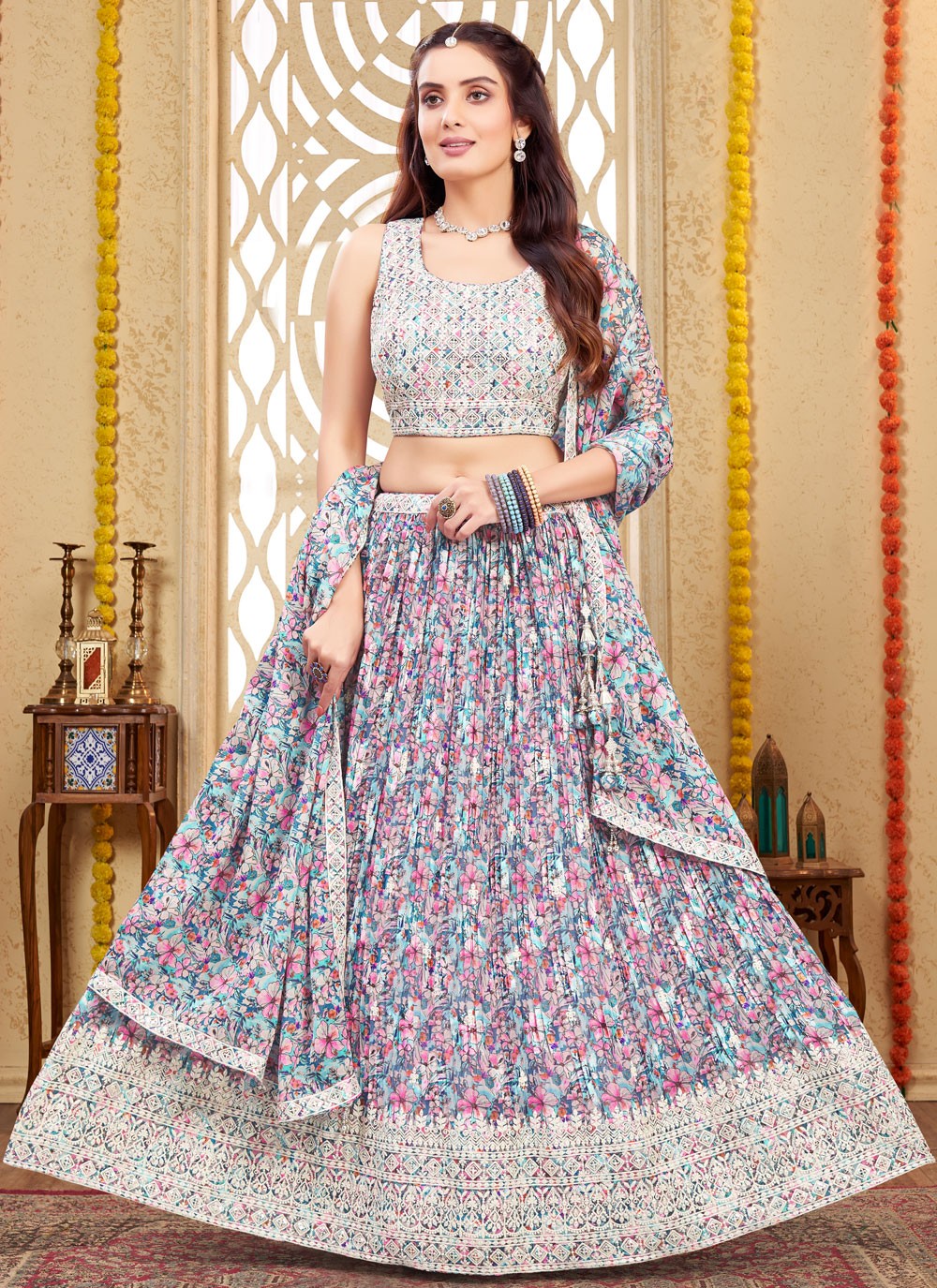 Embroidered Silk Readymade Lehenga Choli - L2660