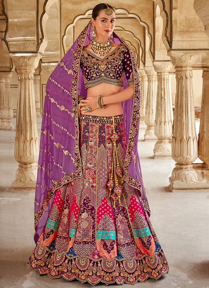 Cord Banarasi Silk A - Line Lehenga - L2683