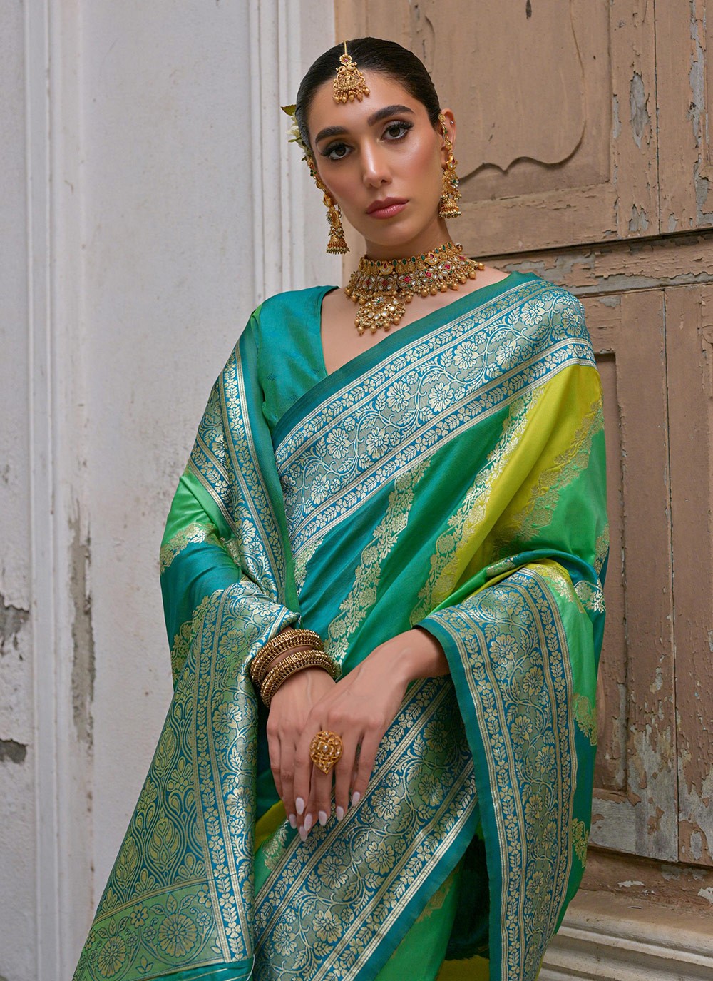 Woven Banarasi Silk Multi Colour Saree S14256