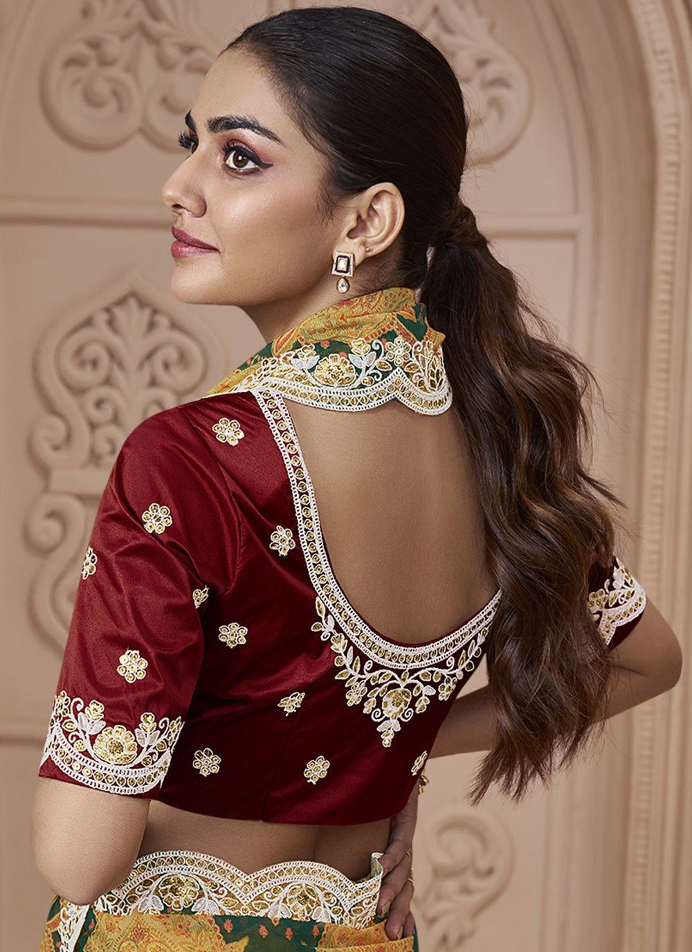 Classic Digital Print Crepe Silk Saree - S5459