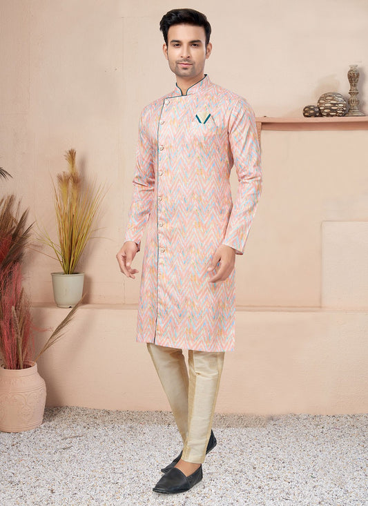 Fancy Work Cotton Multi Colour Indo Western - M6214