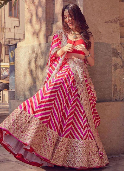 Embroidered Georgette A - Line Lehenga - L2529