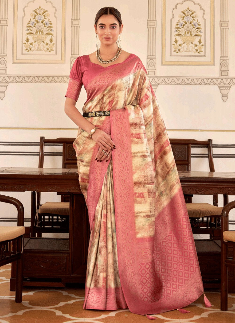 Classic Fancy Work Naylon Saree - S6349