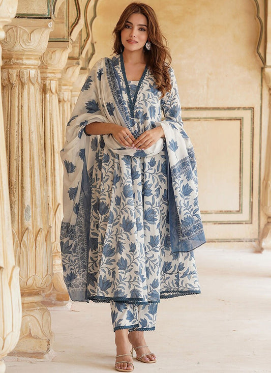 Salwar Suit Floral Printed Multi Colour Cotton T5202