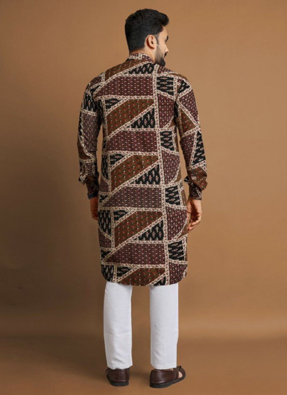 Foliage Prints Cotton Multi Colour Kurta Pyjama - M8321
