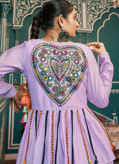 Foliage Prints Poly Silk Readymade Lehenga Choli - L2411