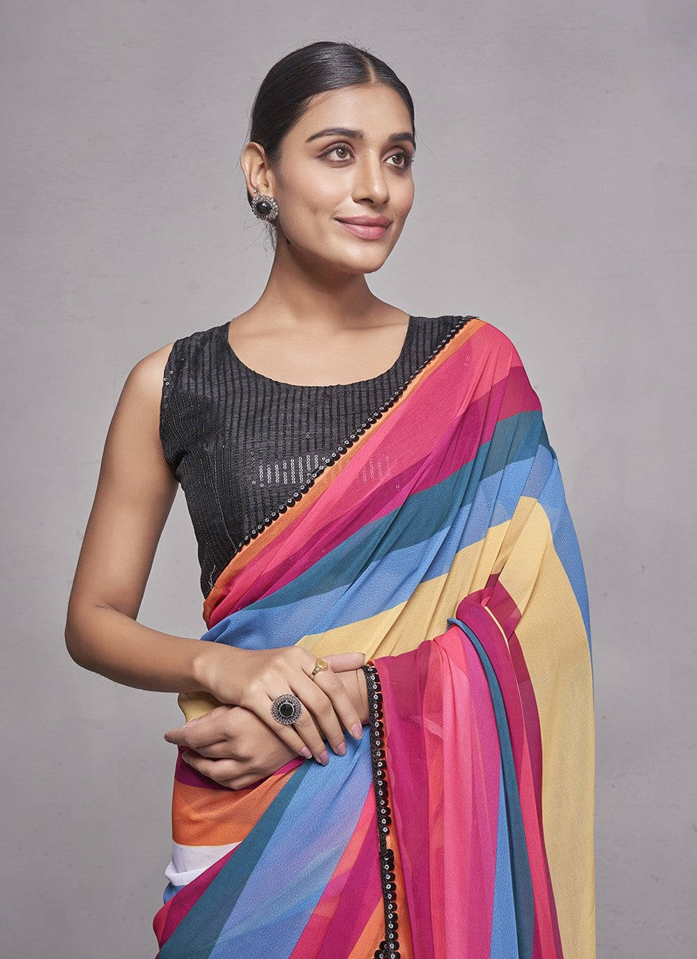 Classic Lace Georgette Saree - S5276