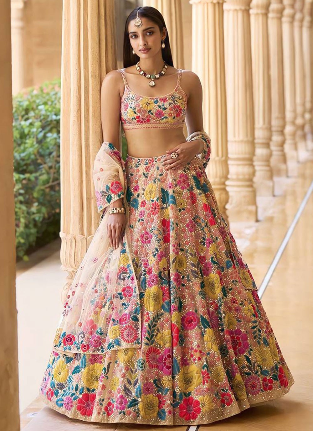 Embroidered Georgette A - Line Lehenga - L2529