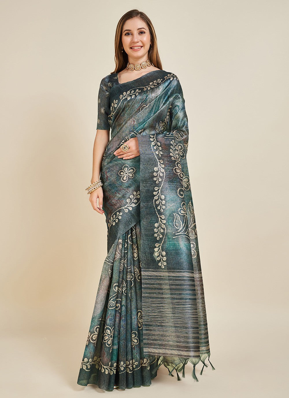 Casual Fancy Work Silk Saree - S5534
