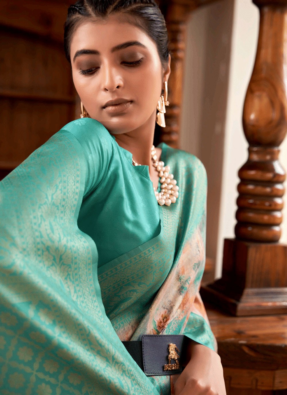 Classic Fancy Work Naylon Saree - S6349