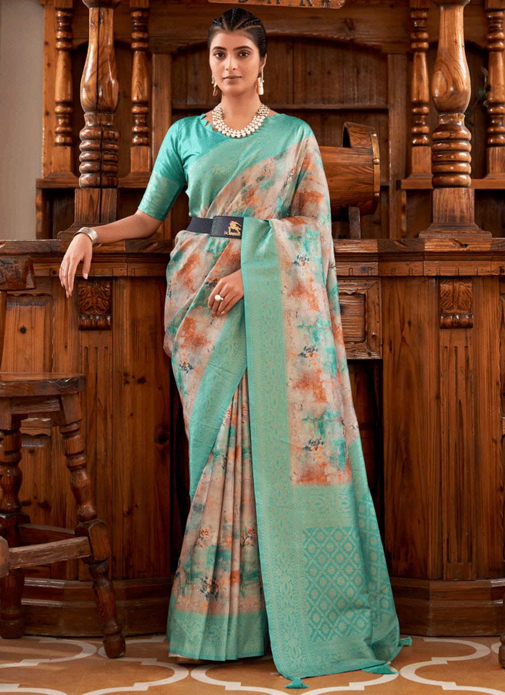 Classic Fancy Work Naylon Saree - S6349