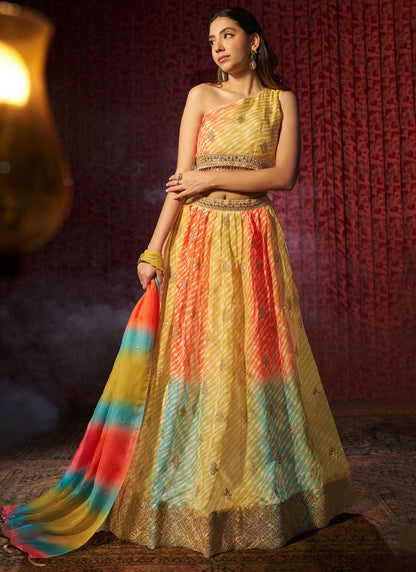 Embroidered Organza A - Line Lehenga - L2430