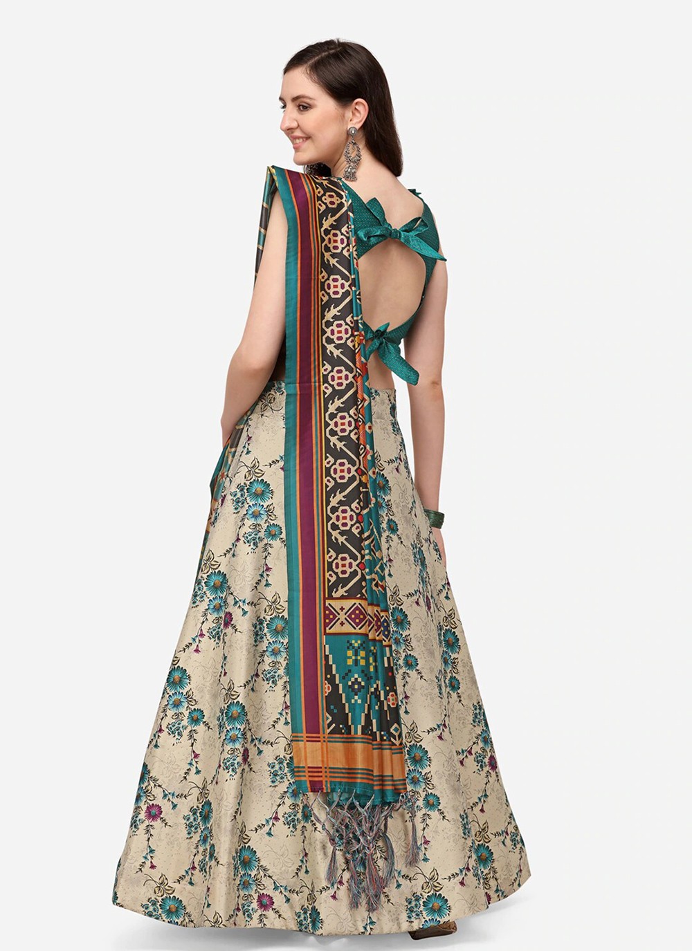 Digital Print Satin Silk A - Line Lehenga - L2124