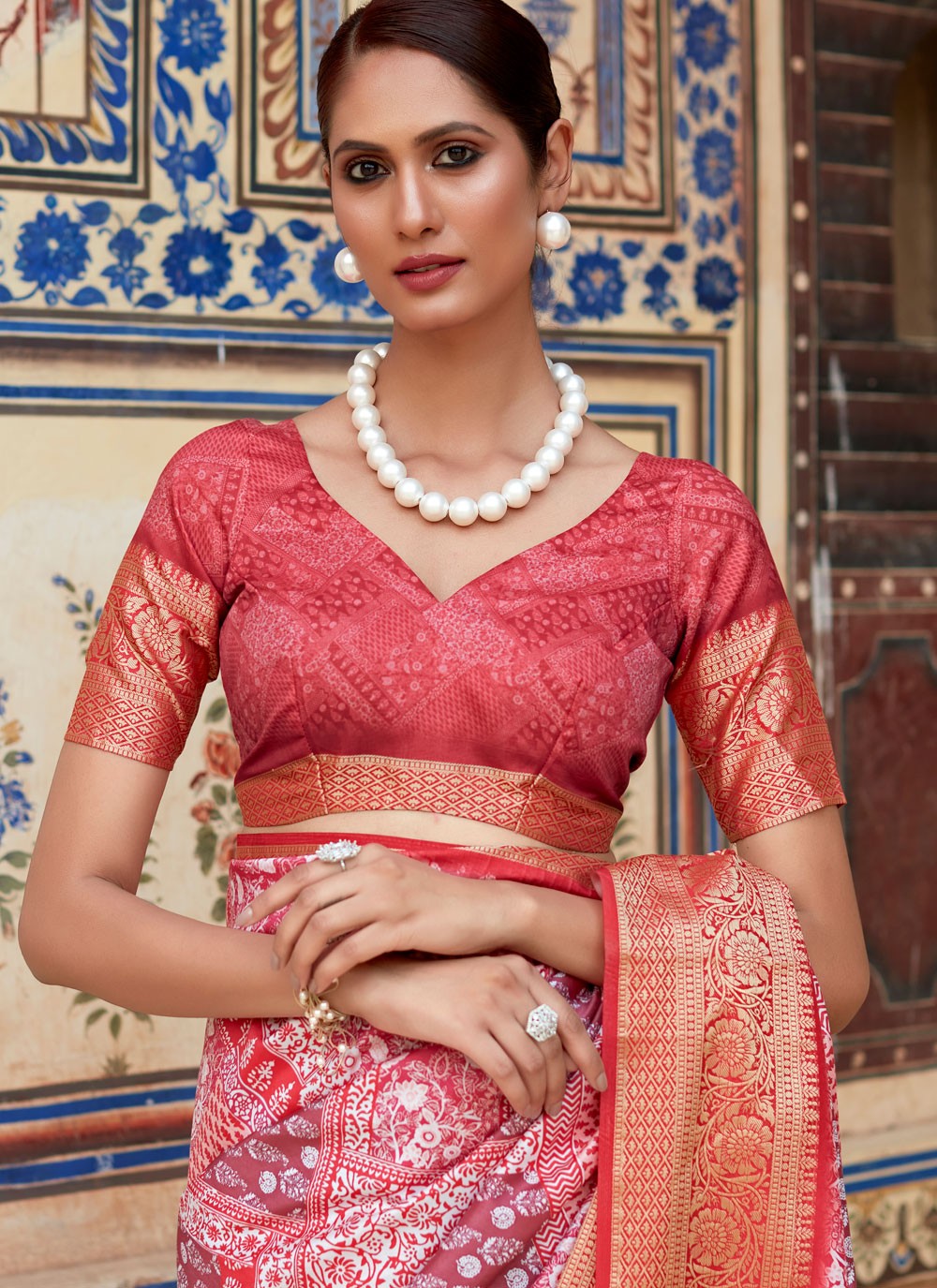 Classic Printed Viscose Saree - S5167