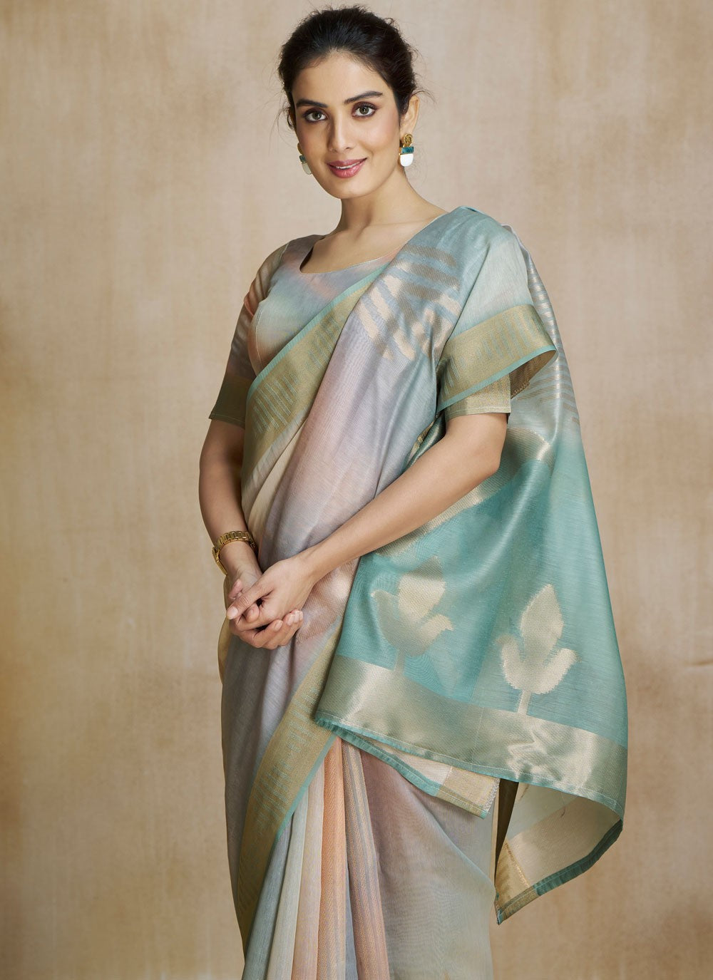 Classic Digital Print Fancy Fabric Saree - S8584