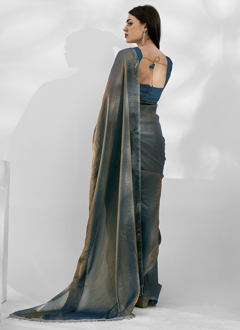 Classic Border Work Chiffon, Satin Saree - S5283