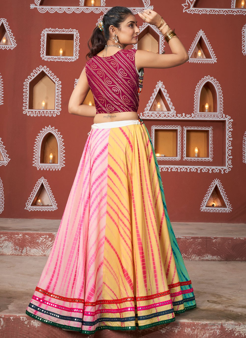 Lace Poly Silk Readymade Lehenga Choli - L2388