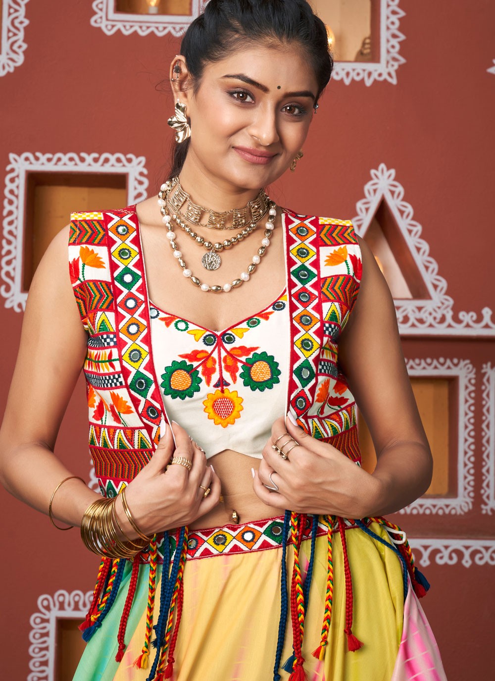 Lace Poly Silk Readymade Lehenga Choli - L2388
