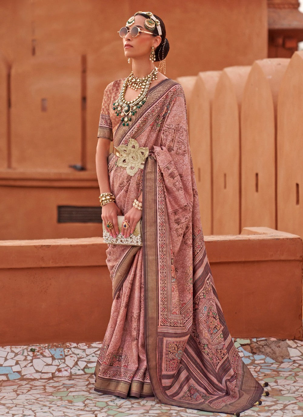 Classic Printed Silk Saree - S3743