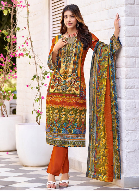 Pant Style Suit Printed Multi Colour T7393