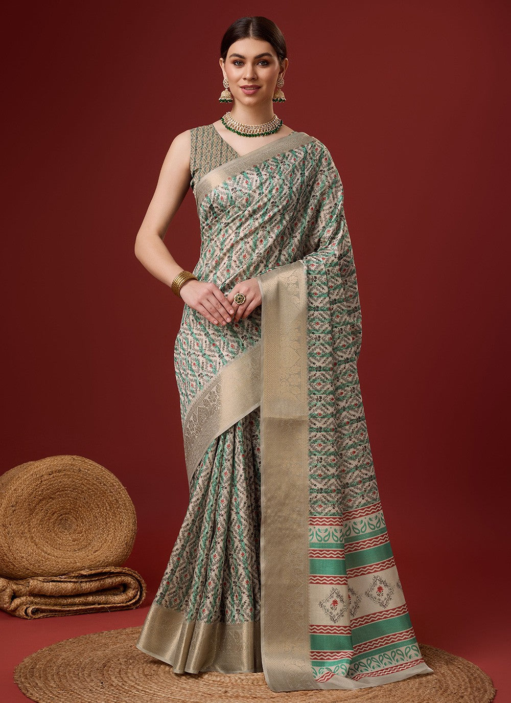 Casual Printed Cotton Saree - S6161
