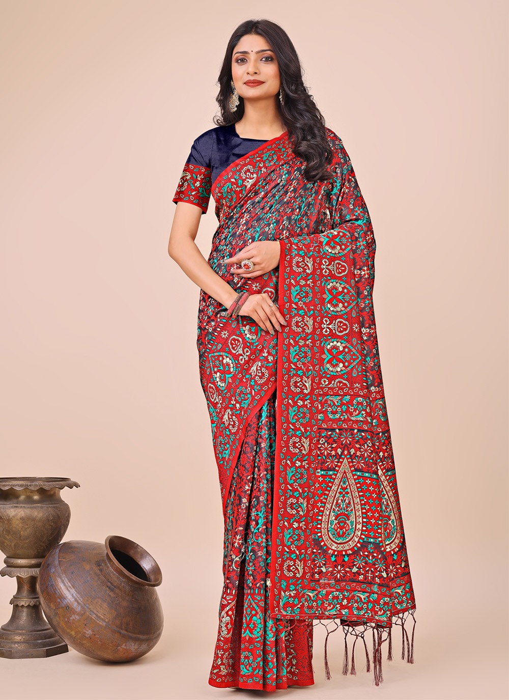 Printed Cotton Multi Colour Classic Saree S15161