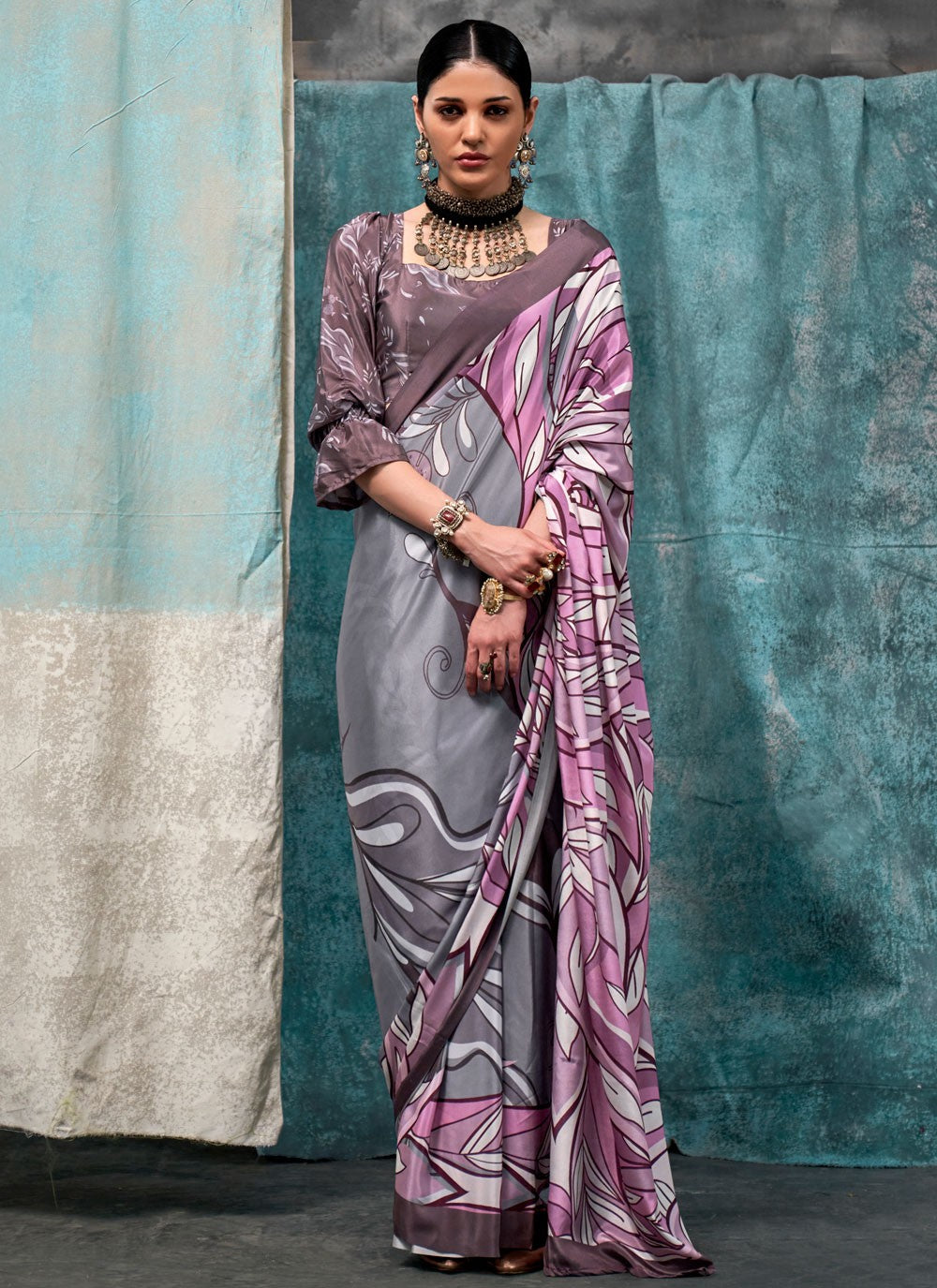 Classic Printed Crepe Silk Saree - S6461