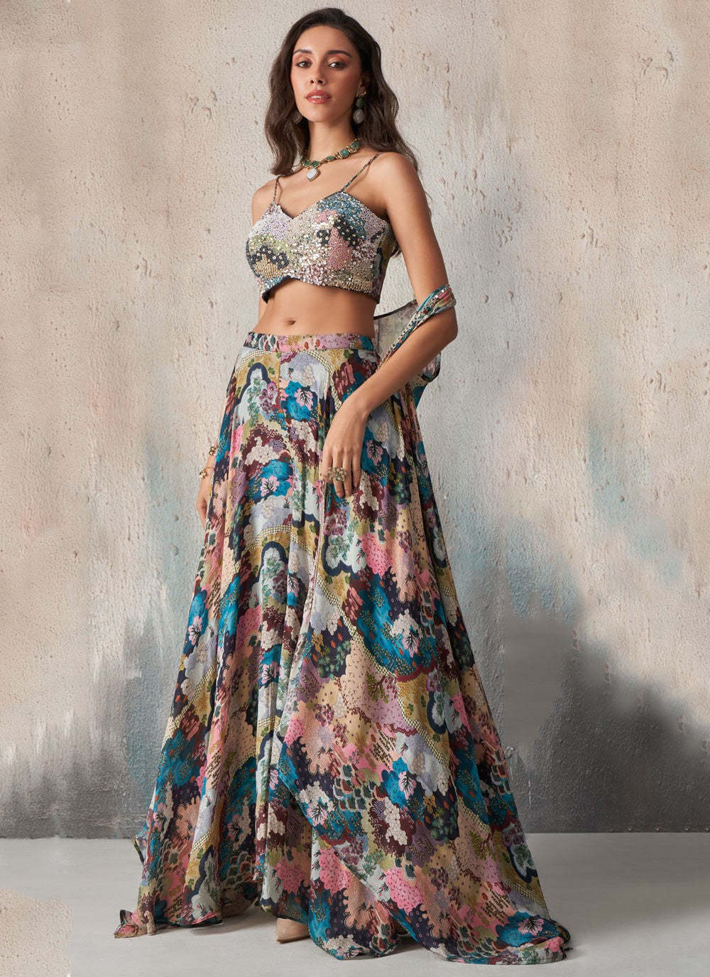 Plain Fancy Fabric Readymade Lehenga Choli - L2713