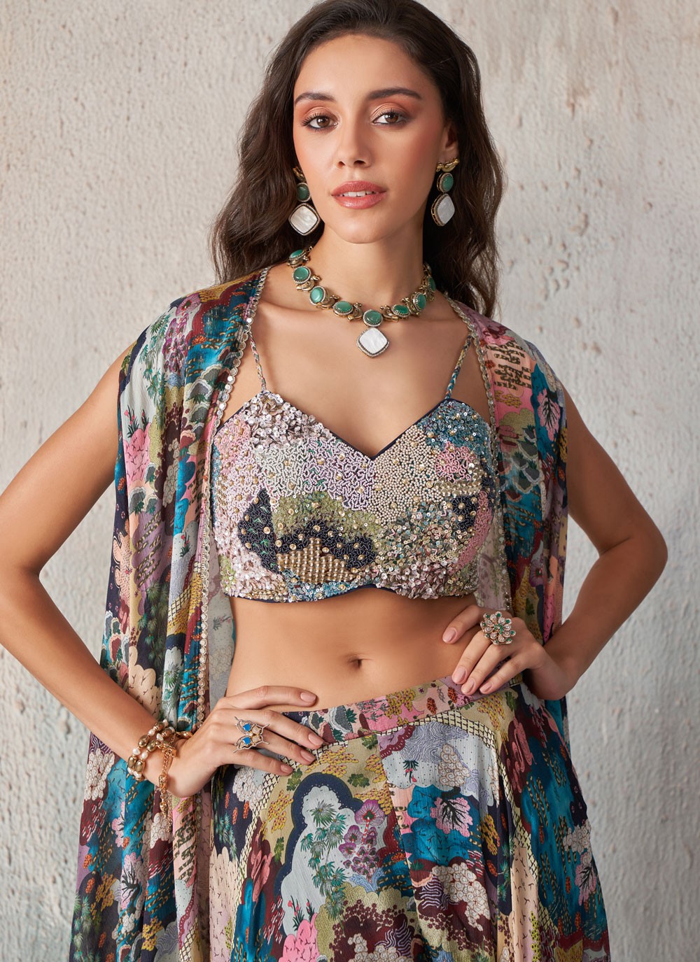 Plain Fancy Fabric Readymade Lehenga Choli - L2713