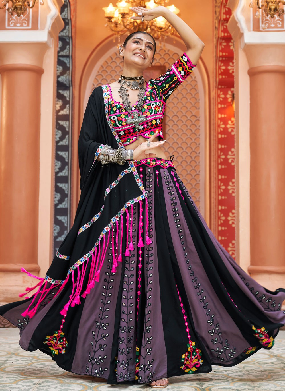 Plain Rayon, Viscose Readymade Lehenga Choli - L2205