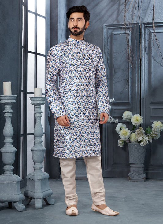 Digital Print Silk Multi Colour Kurta - M5629
