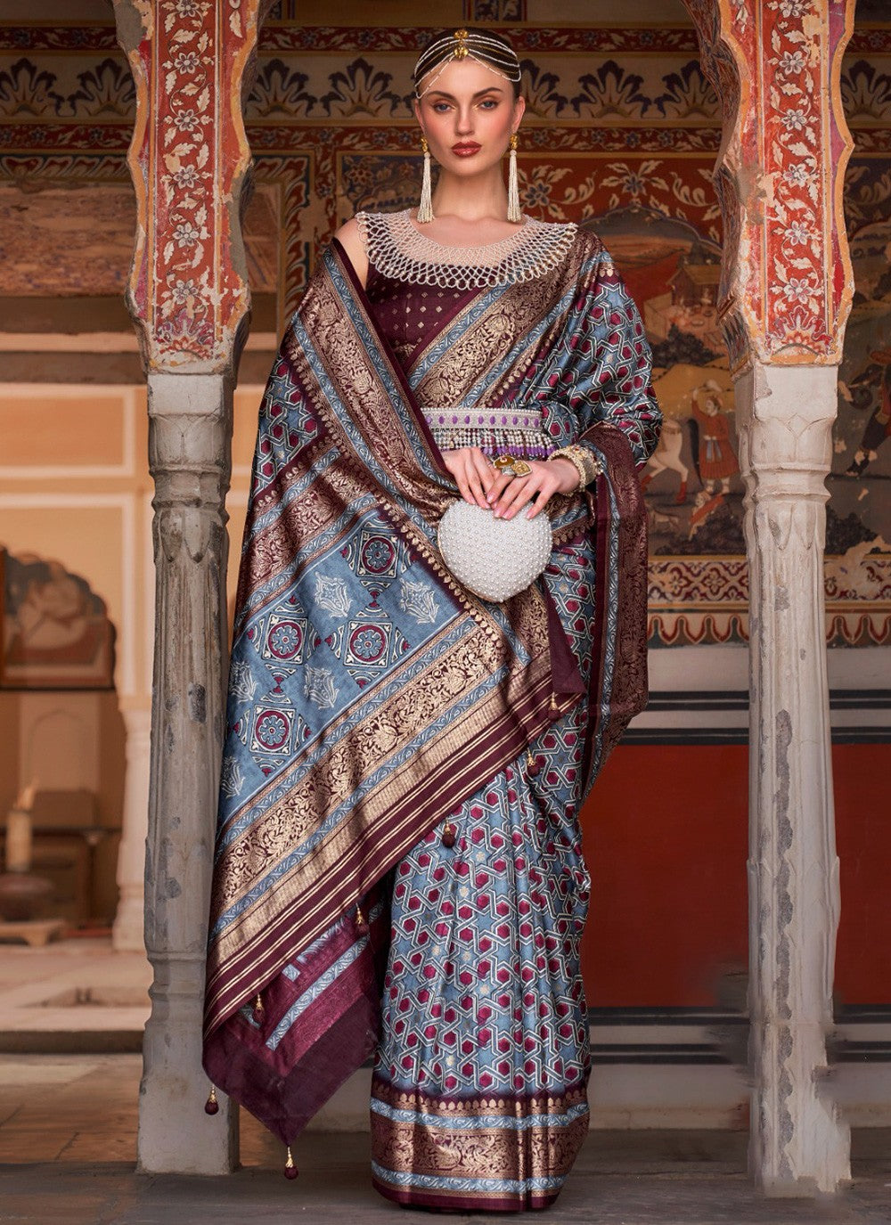 Designer Patola Print Silk Saree - S3296
