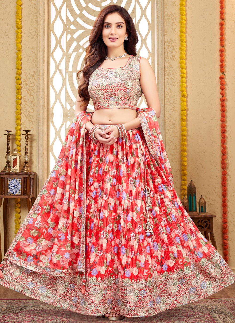 Embroidered Silk Readymade Lehenga Choli - L2650